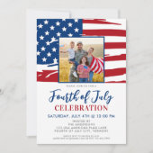 Invitation Photo De La Famille Du Drapeau Américain Du Parti  (Devant)