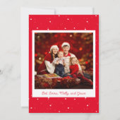 Invitation Photo de la famille Snowman présente Noël rouge (Dos)