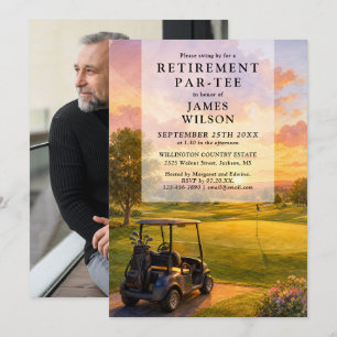 Invitation Photo de la fête d'adieu de la voiture de golf