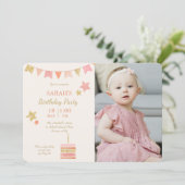 Invitation Photo de la fête d'anniversaire (Debout devant)