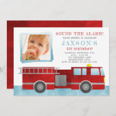 Invitation photo de la fête d'anniversaire de Fire (Devant / Derrière)