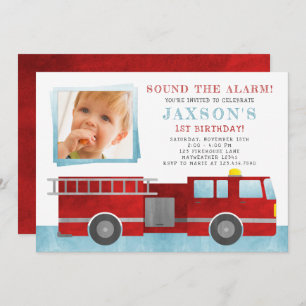Invitation photo de la fête d'anniversaire de Fire
