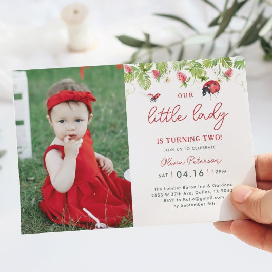 Invitation Photo de la fête d'anniversaire de la petite fille