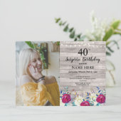 Invitation Photo de la fête d'anniversaire de la Russie Flora (Debout devant)