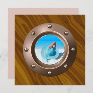 Invitation Photo de la fête d'anniversaire de l'or et du bleu