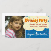 Invitation photo de la fête d'anniversaire de Mega (Devant / Derrière)