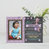 Invitation Photo de la fête d'anniversaire de Mermaid Parties (Debout devant)