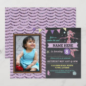 Invitation Photo de la fête d'anniversaire de Mermaid Parties (Devant / Derrière)