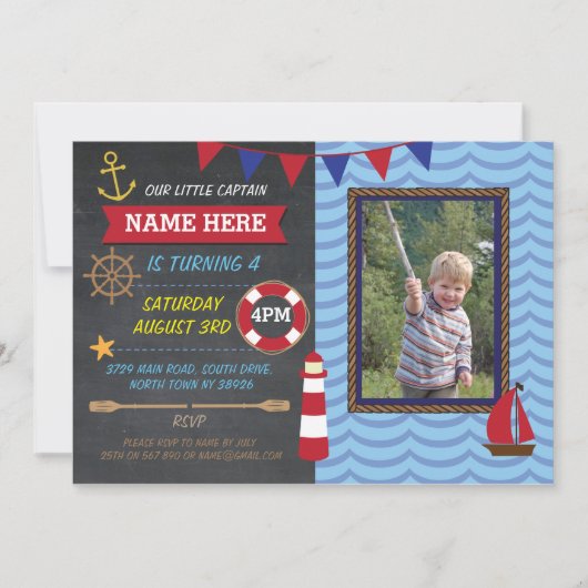 Invitation photo de la fête d'anniversaire de Naut (Devant)