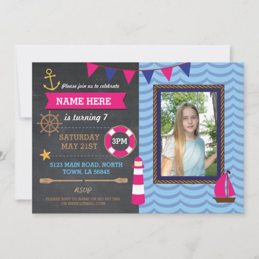 Invitation photo de la fête d'anniversaire de Naut (Devant)