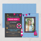 Invitation photo de la fête d'anniversaire de Naut (Devant / Derrière)