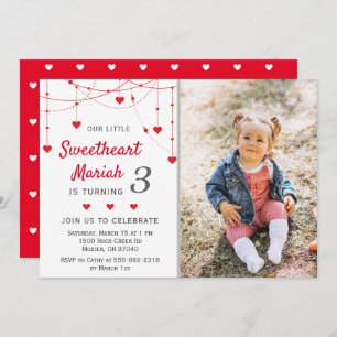 Invitation Photo de la fête d'anniversaire de Saint-Valentin