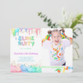 Invitation Photo de la fête d'anniversaire de Slime (Debout devant)