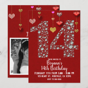 Invitation Photo de la fête d'anniversaire des 14 ans de Diam