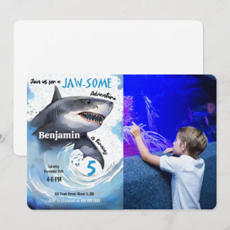 Invitation Photo de la fête d'anniversaire des requins