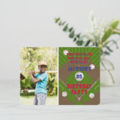 Invitation Photo de la fête d'anniversaire du baseball (Debout devant)