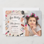 Invitation Photo de la fête d'anniversaire du maquillage Spa (Devant)