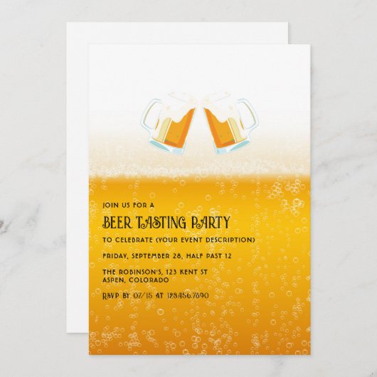 Invitation Photo de la fête de dégustation de bière (Devant / Derrière)