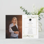 Invitation Photo de la fête de graduation de la verdure moder (Debout devant)