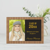 Invitation photo de la fête de graduation du grain (Debout devant)