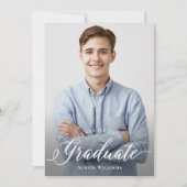 Invitation Photo de la fête de graduation Royal Blue & Gold (Devant)