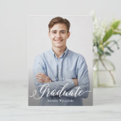 Invitation Photo de la fête de graduation Royal Blue & Gold (Debout devant)