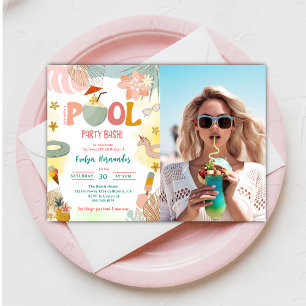Invitation Photo de la fête de la piscine