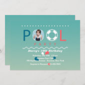Invitation photo de la fête de la piscine (Devant / Derrière)