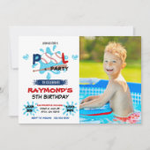 Invitation Photo de la fête de la piscine de baseball (Devant)