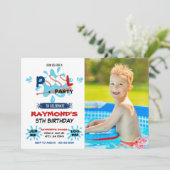 Invitation Photo de la fête de la piscine de baseball (Debout devant)