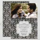 Invitation photo de la fête de l'engagement Black  (Devant / Derrière)