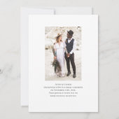 Invitation Photo de la fête de réception de mariage pour touj (Dos)