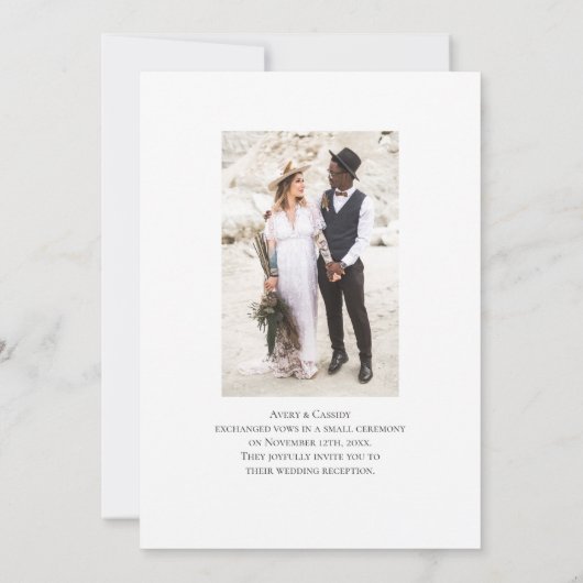 Invitation Photo de la fête de réception de mariage pour touj (Dos)