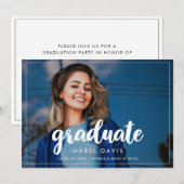 Invitation photo de la fête de remise de diplômes  (Devant / Derrière)