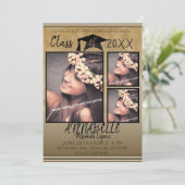 Invitation Photo de la fête de remise des diplômes avec paill (Debout devant)