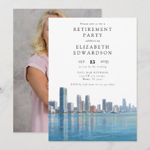 Invitation Photo de la fête de retraite sur la skyline de Mia