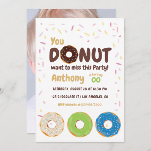 Invitation photo de la fête des Donut