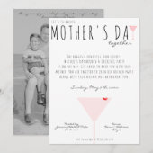 Invitation Photo de la Fête des Mères, Martini Cocktail moder (Devant / Derrière)