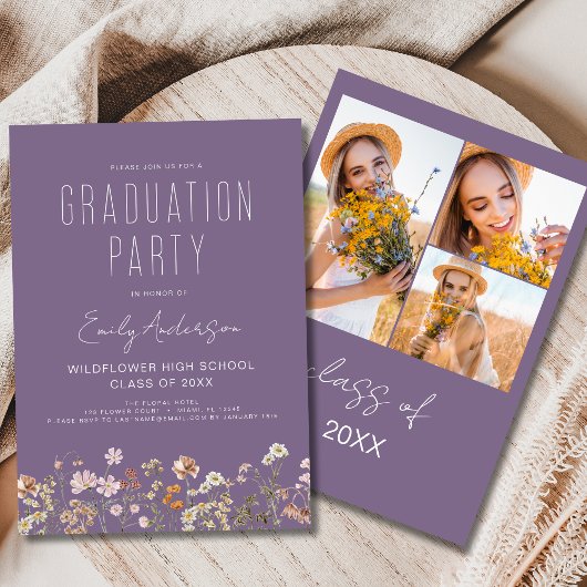 Invitation Photo de la fête d'obtention du diplôme de la Bloo