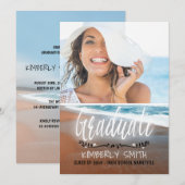 Invitation Photo de la fête d'obtention du diplôme de plage (Devant / Derrière)