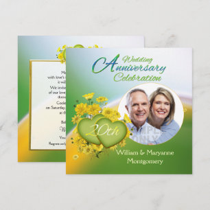 Invitation Photo de la fête du 20e anniversaire de Wildflower