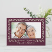 Invitation Photo de la fête du 30e anniversaire de mariage (Debout devant)