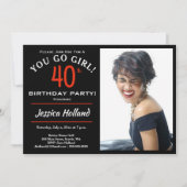 Invitation photo de la fête du 40e anniversaire (Devant)