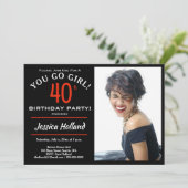 Invitation photo de la fête du 40e anniversaire (Debout devant)