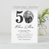 Invitation photo de la fête du 50e anniversaire mo (Debout devant)