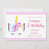 Invitation Photo de la fête du 5e anniversaire de la mignonne (Devant)