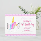 Invitation Photo de la fête du 5e anniversaire de la mignonne (Debout devant)