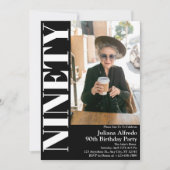 Invitation Photo de la fête du 90e anniversaire de la Ninety  (Devant)