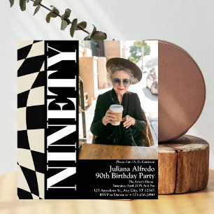 Invitation Photo de la fête du 90e anniversaire de la Ninety
