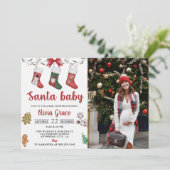 Invitation Photo de la fête du Baby shower de Noël (Debout devant)